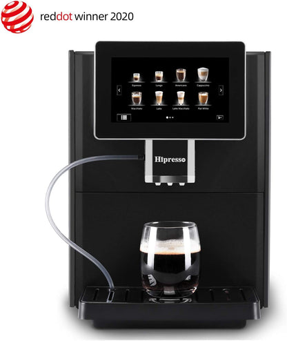 Hipresso Super-automatic Espresso Coffee Machine with Large 7 Inches HD TFT Display for Brewing Americano,Cappuccino, Latte, Macchiato,Flat White, Espresso Drinks